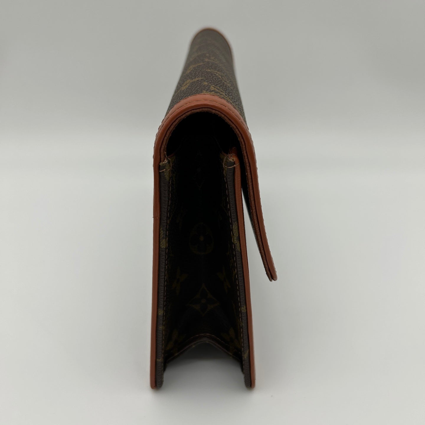 Louis Vuitton Vintage Monogram Leather Trim Envelope Clutch [Used]