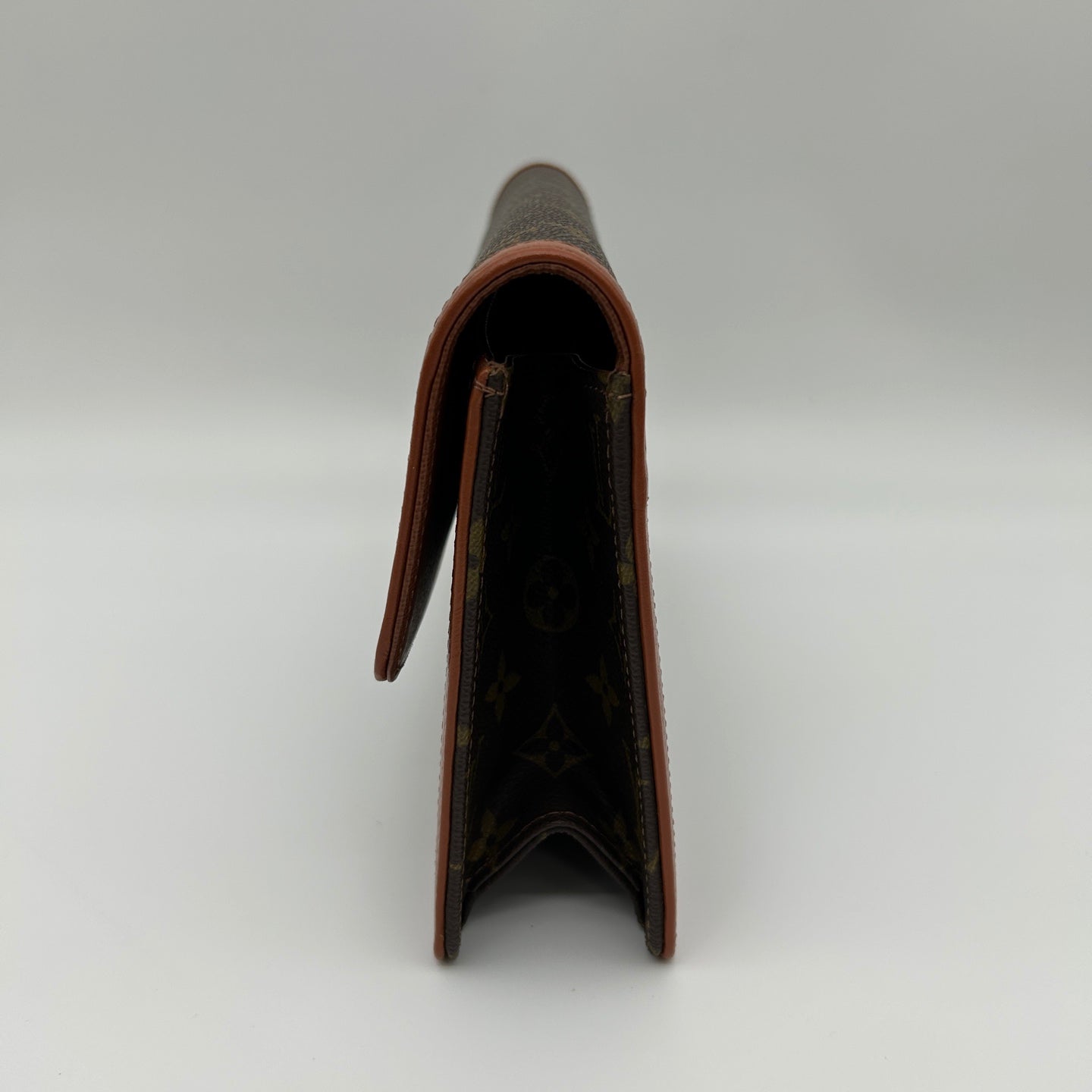 Louis Vuitton Vintage Monogram Leather Trim Envelope Clutch [Used]