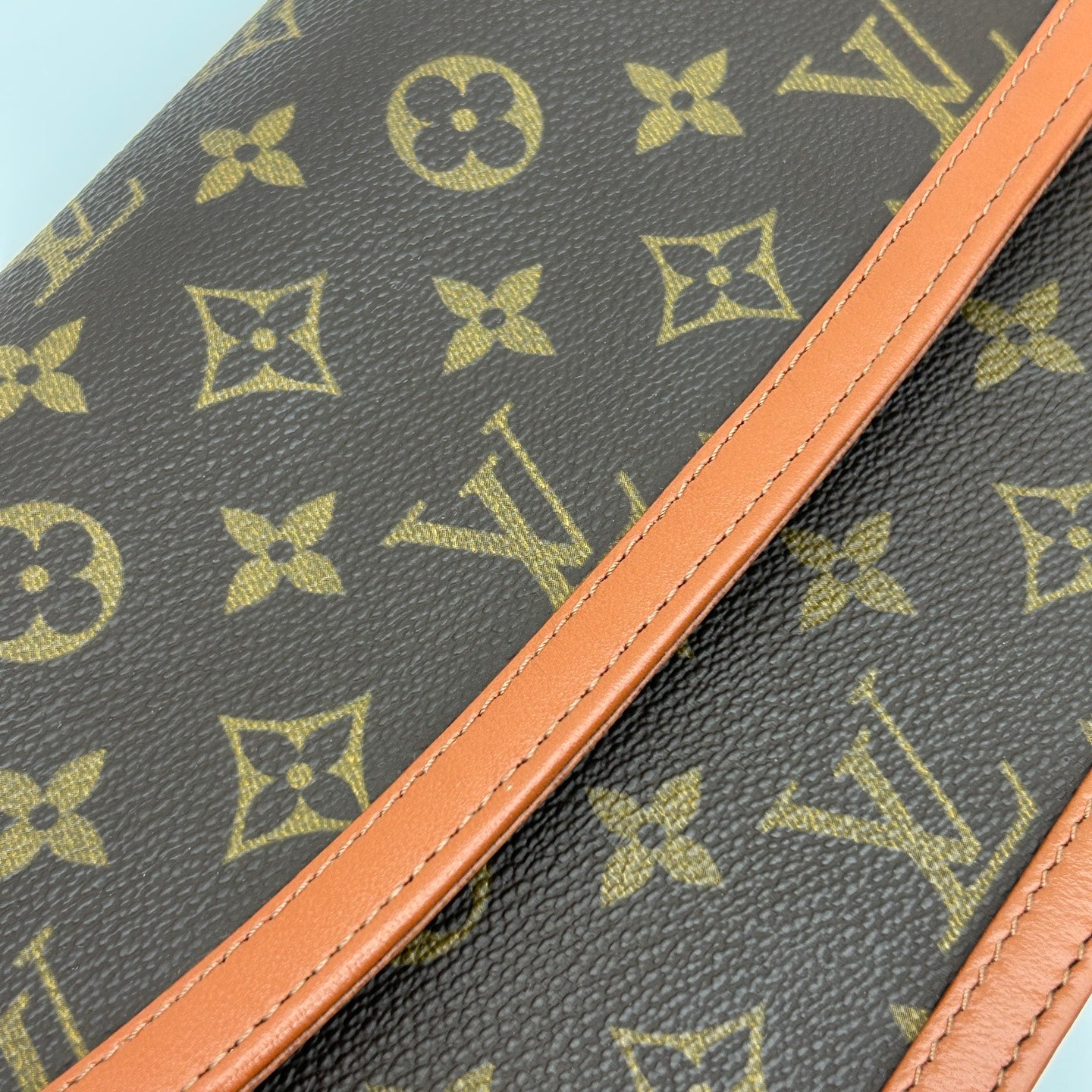 Louis Vuitton Vintage Monogram Leather Trim Envelope Clutch [Used]