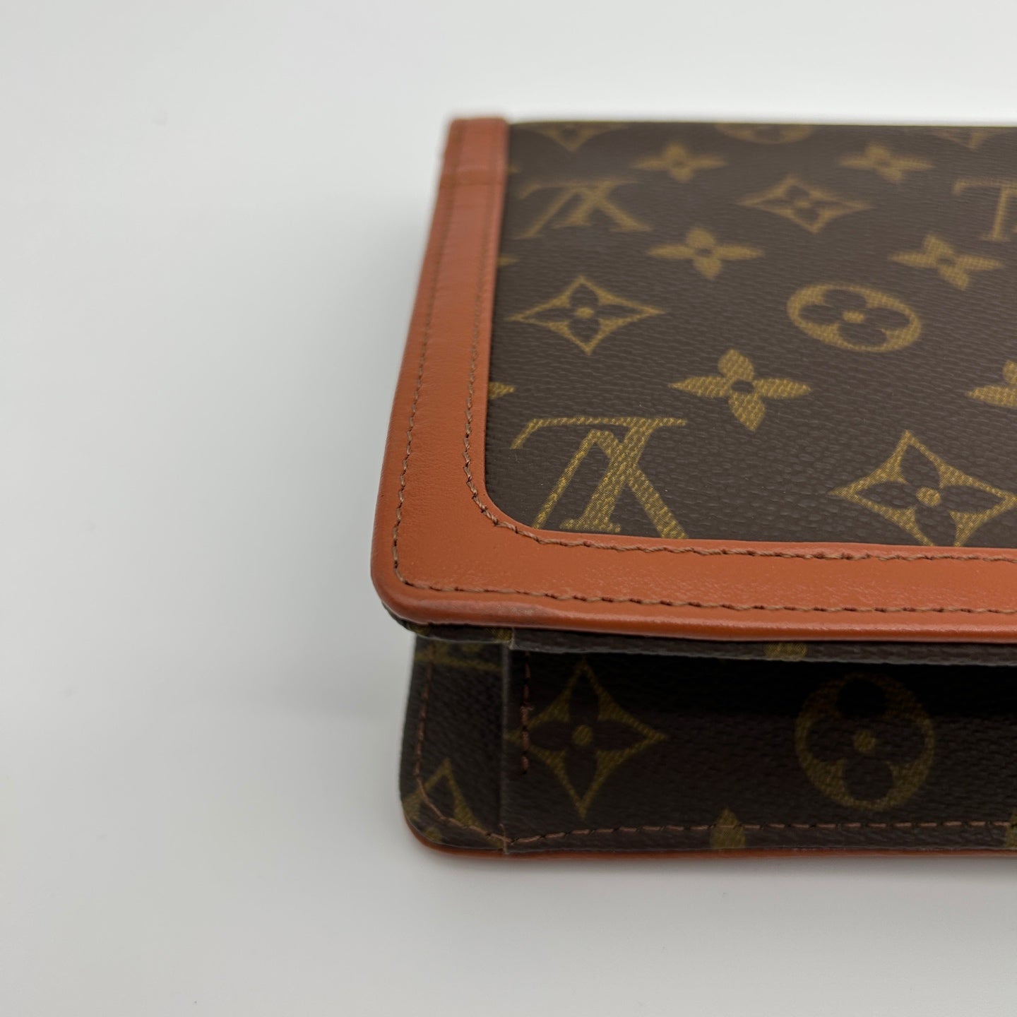 Louis Vuitton Vintage Monogram Leather Trim Envelope Clutch [Used]