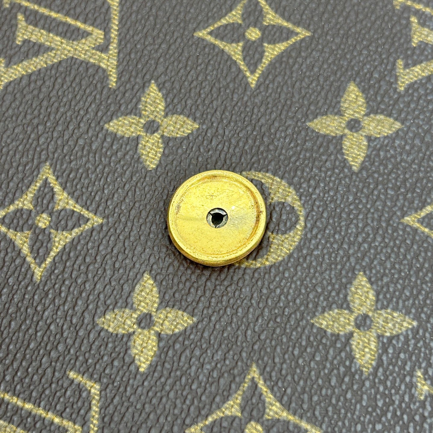 Louis Vuitton Vintage Monogram Leather Trim Envelope Clutch [Used]