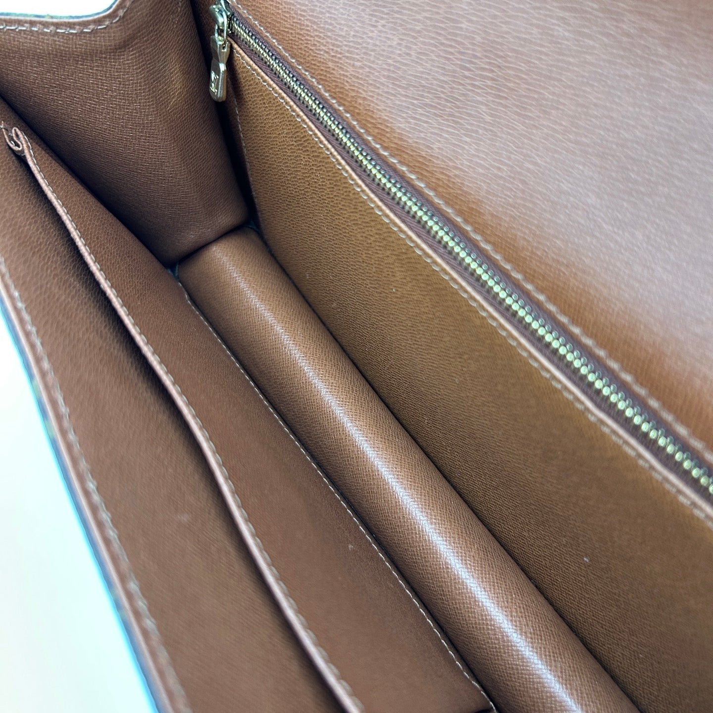 Louis Vuitton Vintage Monogram Leather Trim Envelope Clutch [Used]