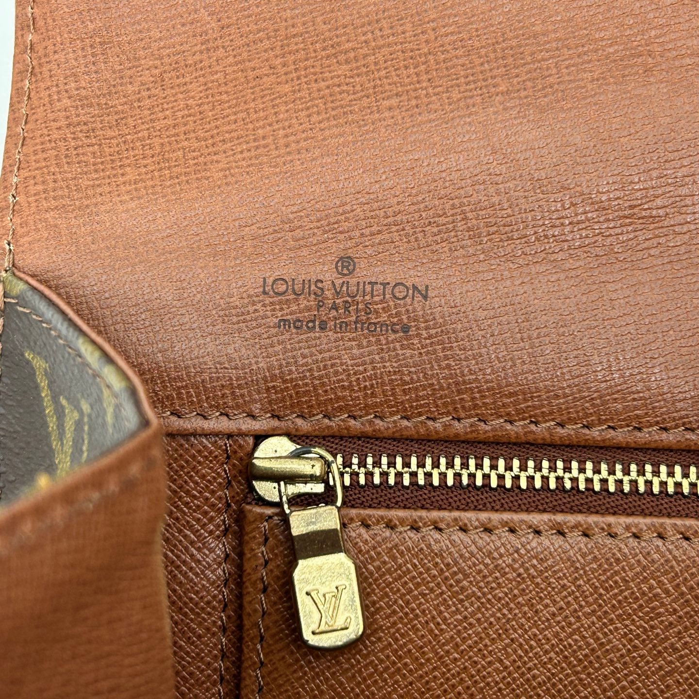 Louis Vuitton Vintage Monogram Leather Trim Envelope Clutch [Used]