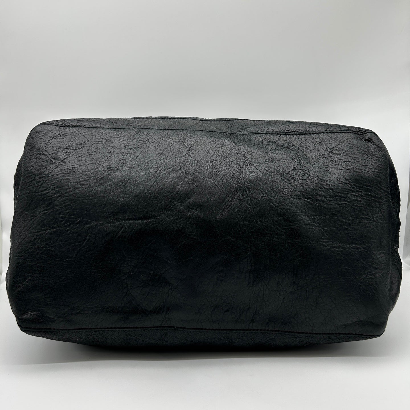 Balenciaga Black Waxed Leather Motorcycle Travel Bag Large [Used]