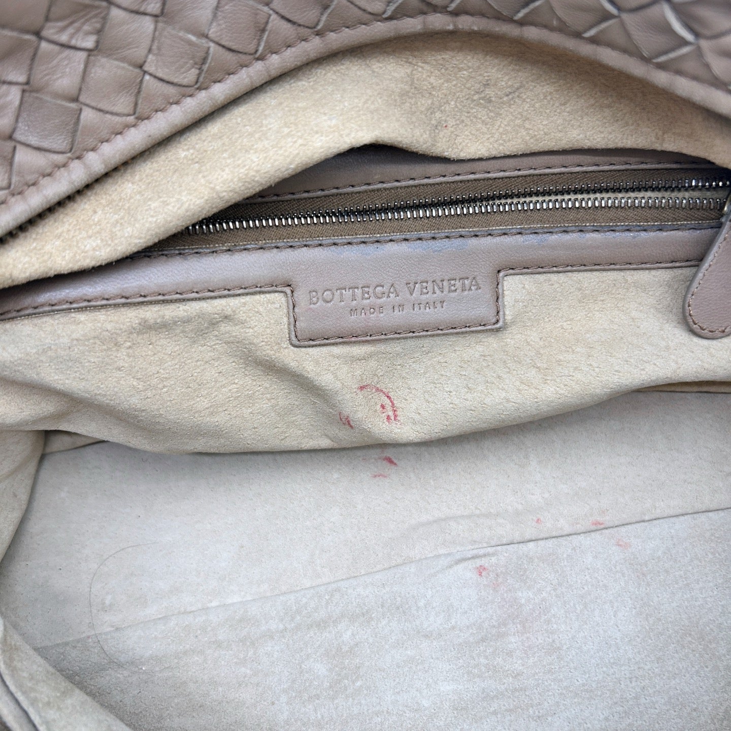 Bottega Veneta Beige Intrecciato Small Boston Top Handle Bag [Used]