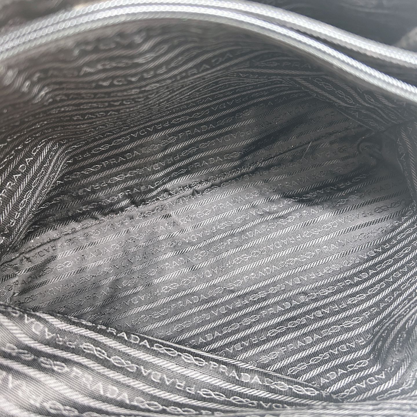 Prada Black Nylon Tote Bag Silver Logo Plate [Used]