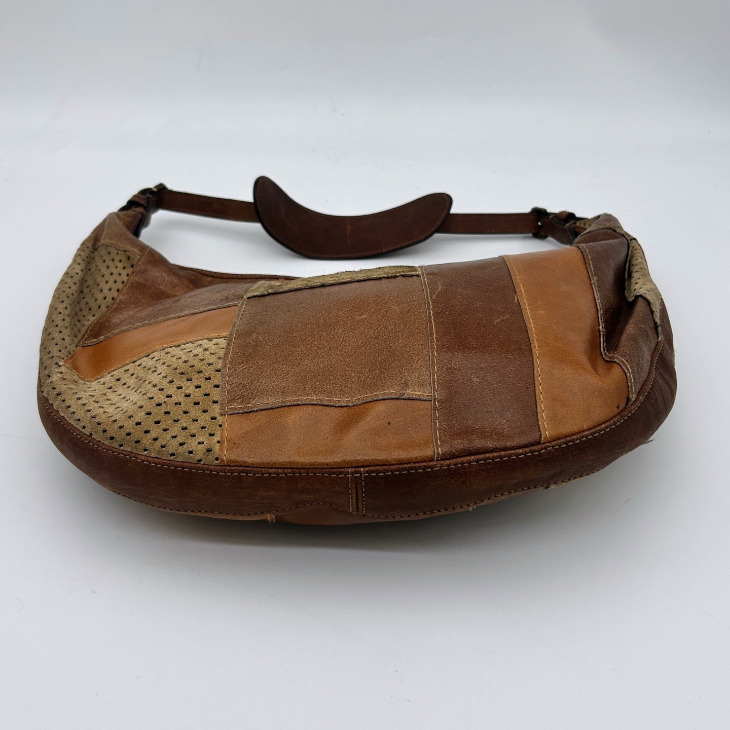 Dior Brown Patchwork Leather Hobo Shoulder Bag [Used]