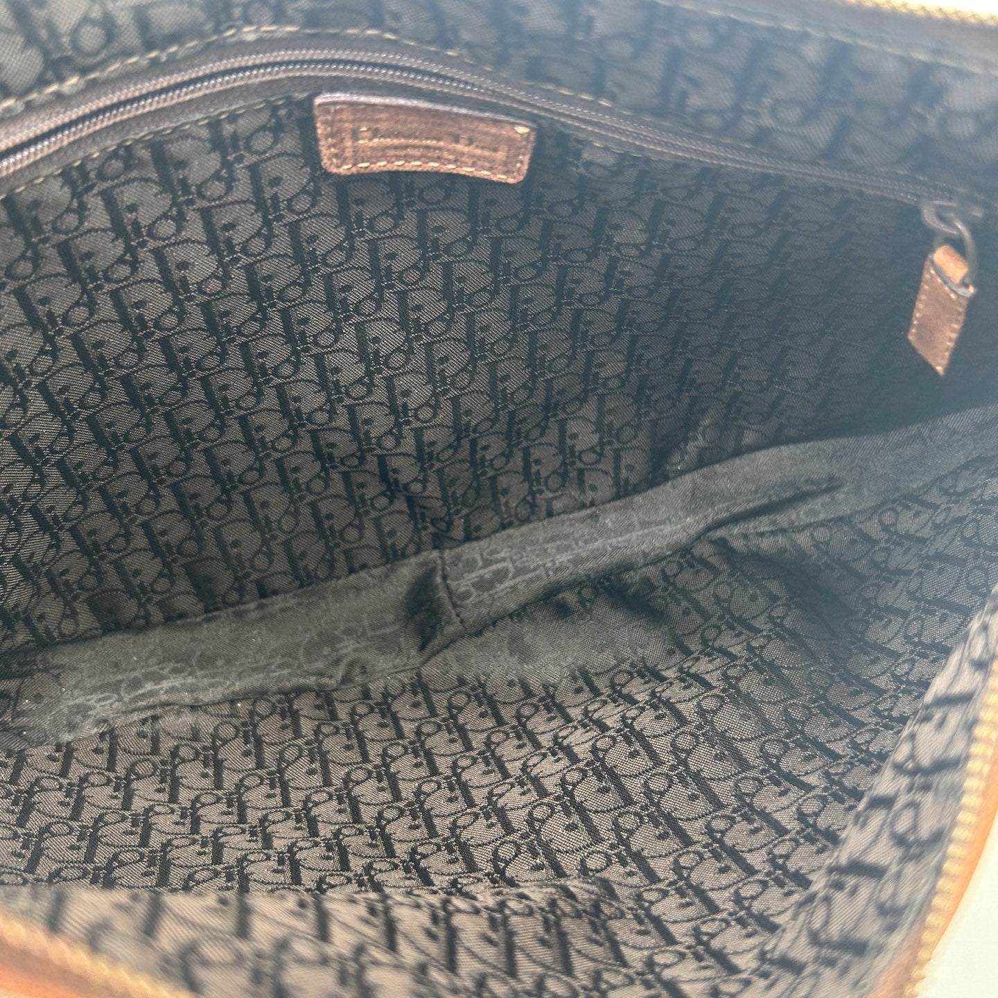 Dior Brown Patchwork Leather Hobo Shoulder Bag [Used]