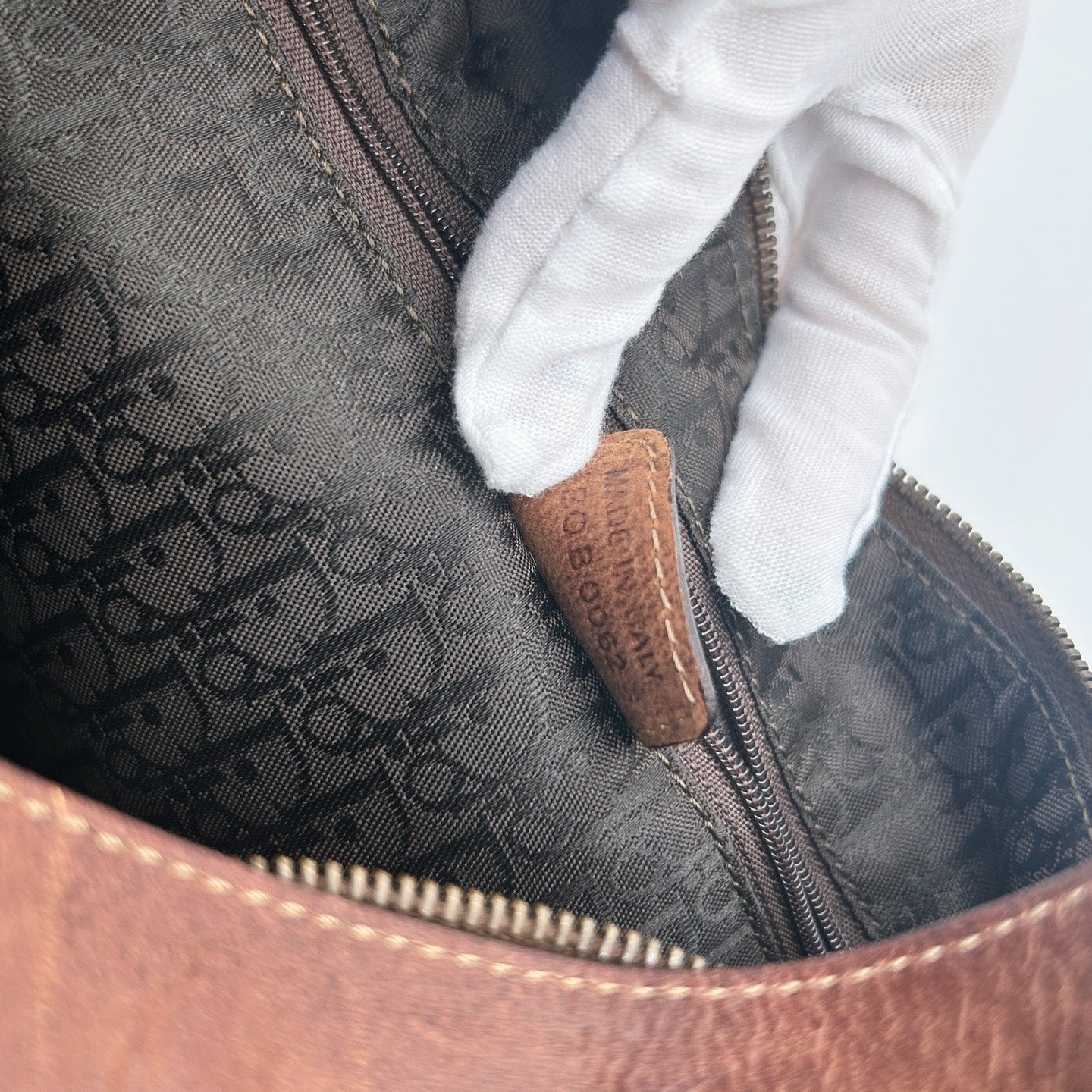 Dior Brown Patchwork Leather Hobo Shoulder Bag [Used]