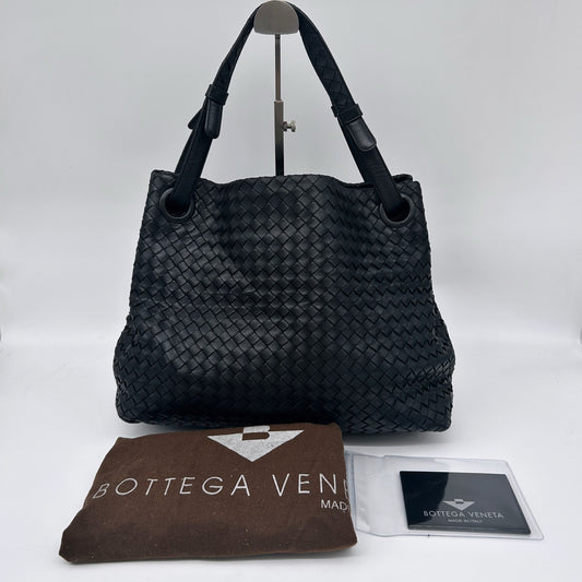 Bottega Veneta Black Intrecciato Leather Shoulder Bag [Used]