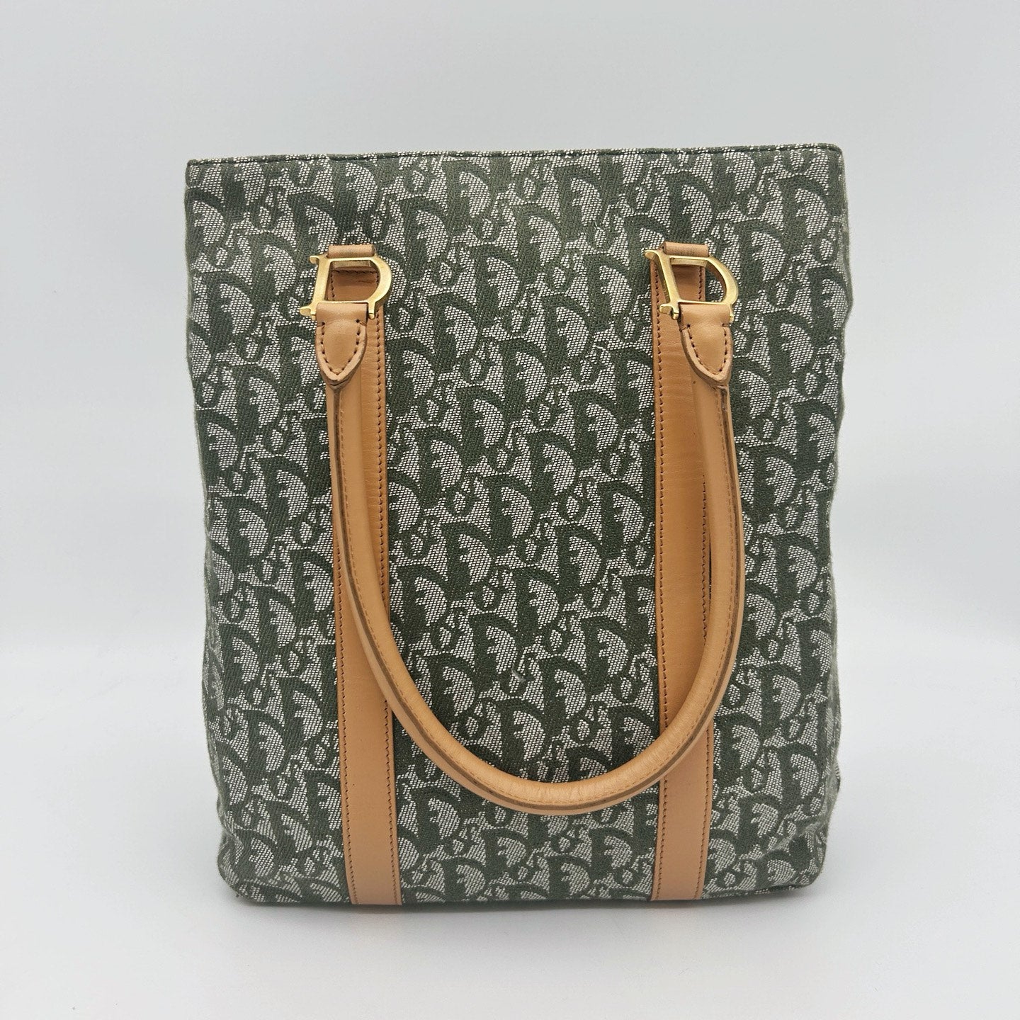 Dior Green Trotter Canvas Tote Bag [Used]
