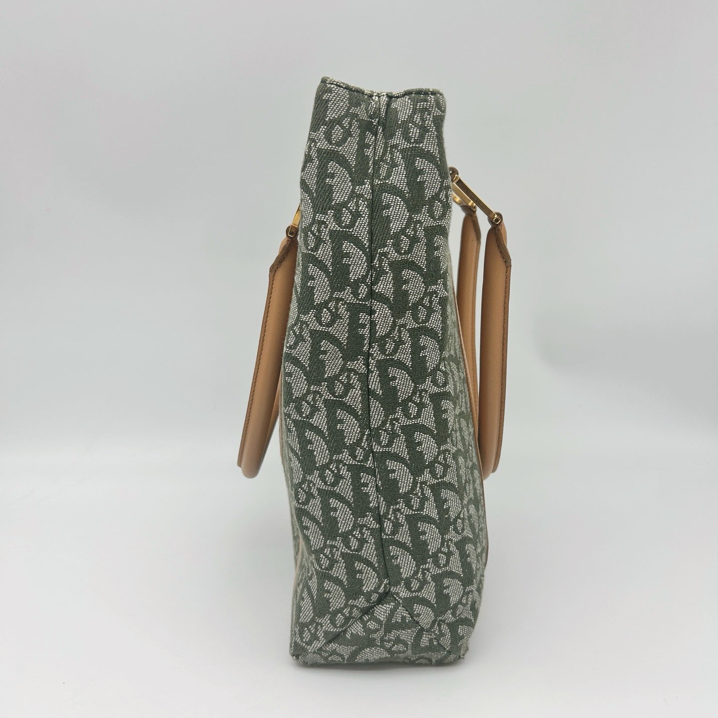 Dior Green Trotter Canvas Tote Bag [Used]