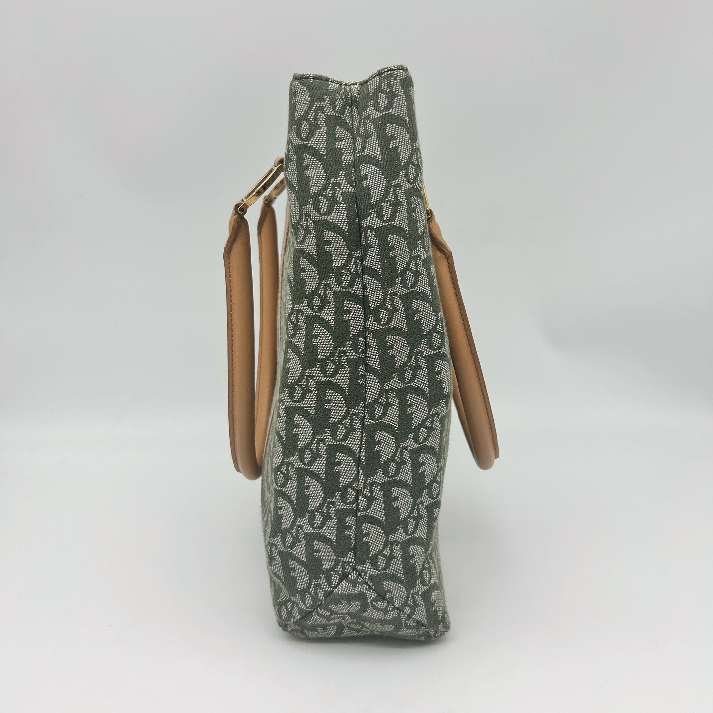 Dior Green Trotter Canvas Tote Bag [Used]