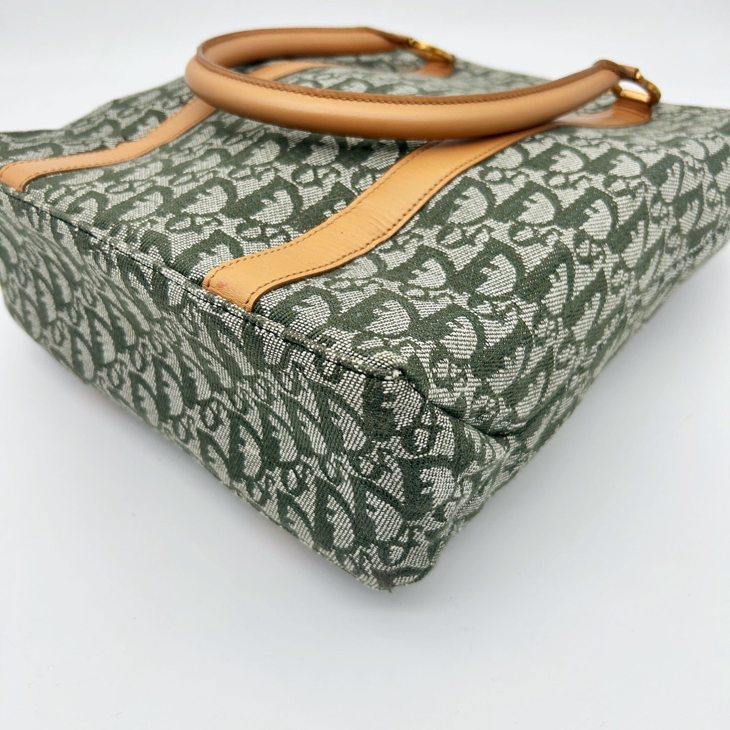 Dior Green Trotter Canvas Tote Bag [Used]