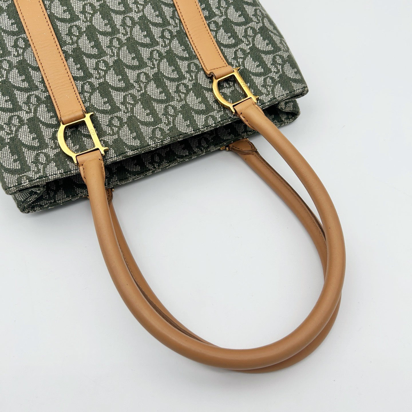 Dior Green Trotter Canvas Tote Bag [Used]