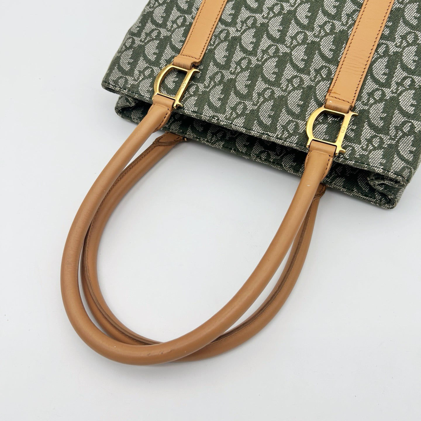 Dior Green Trotter Canvas Tote Bag [Used]