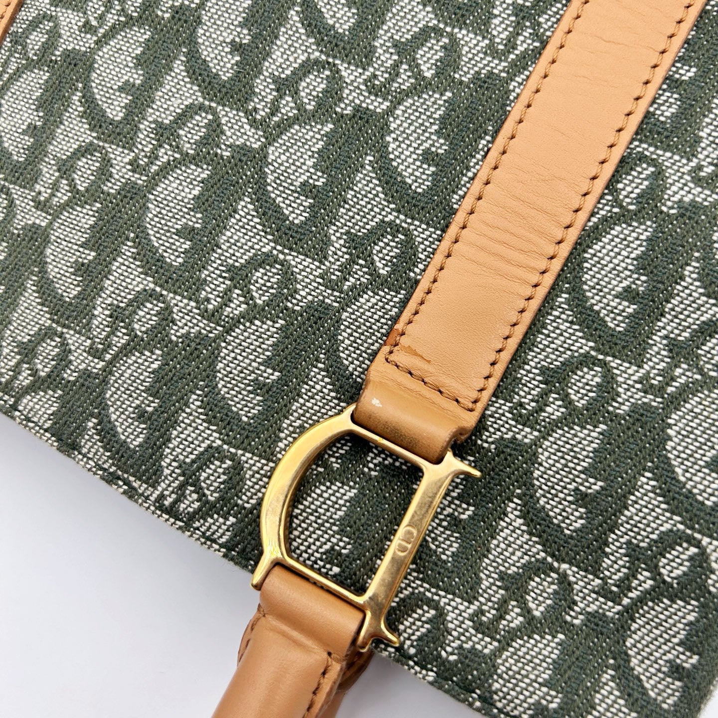 Dior Green Trotter Canvas Tote Bag [Used]