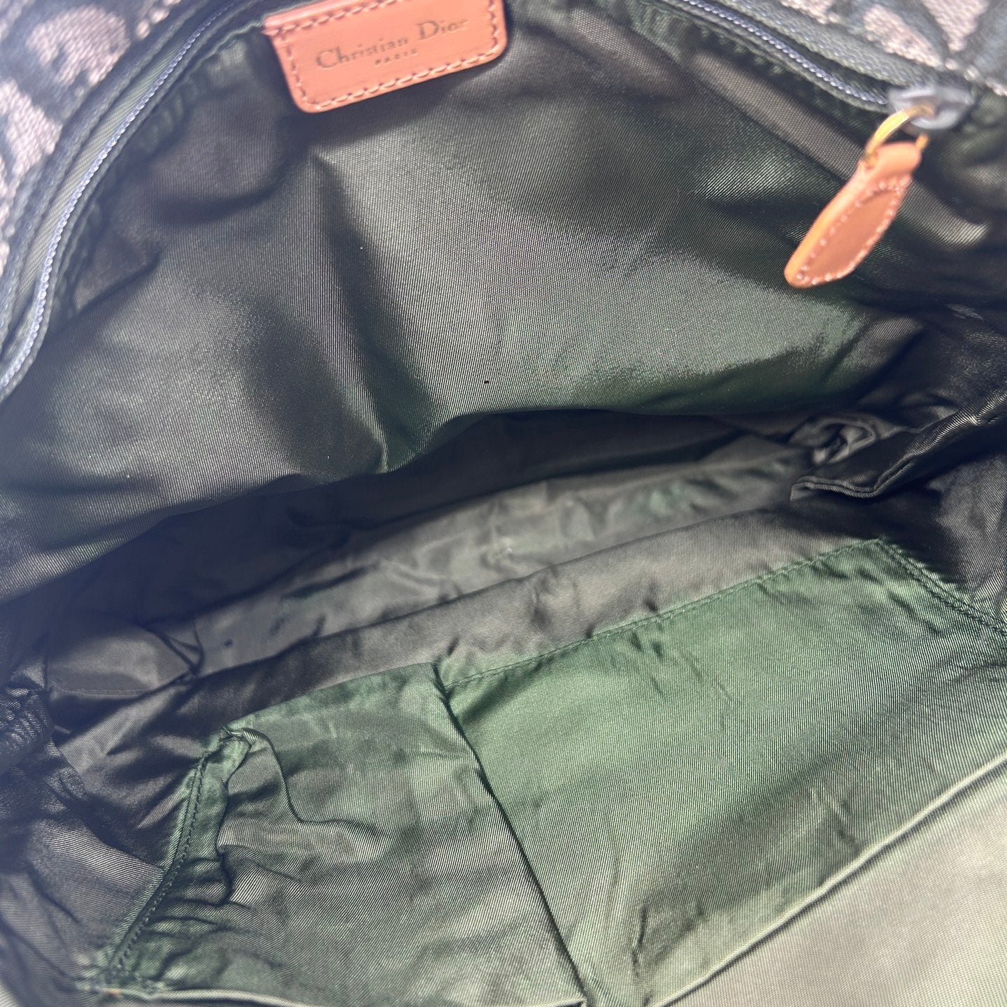 Dior Green Trotter Canvas Tote Bag [Used]