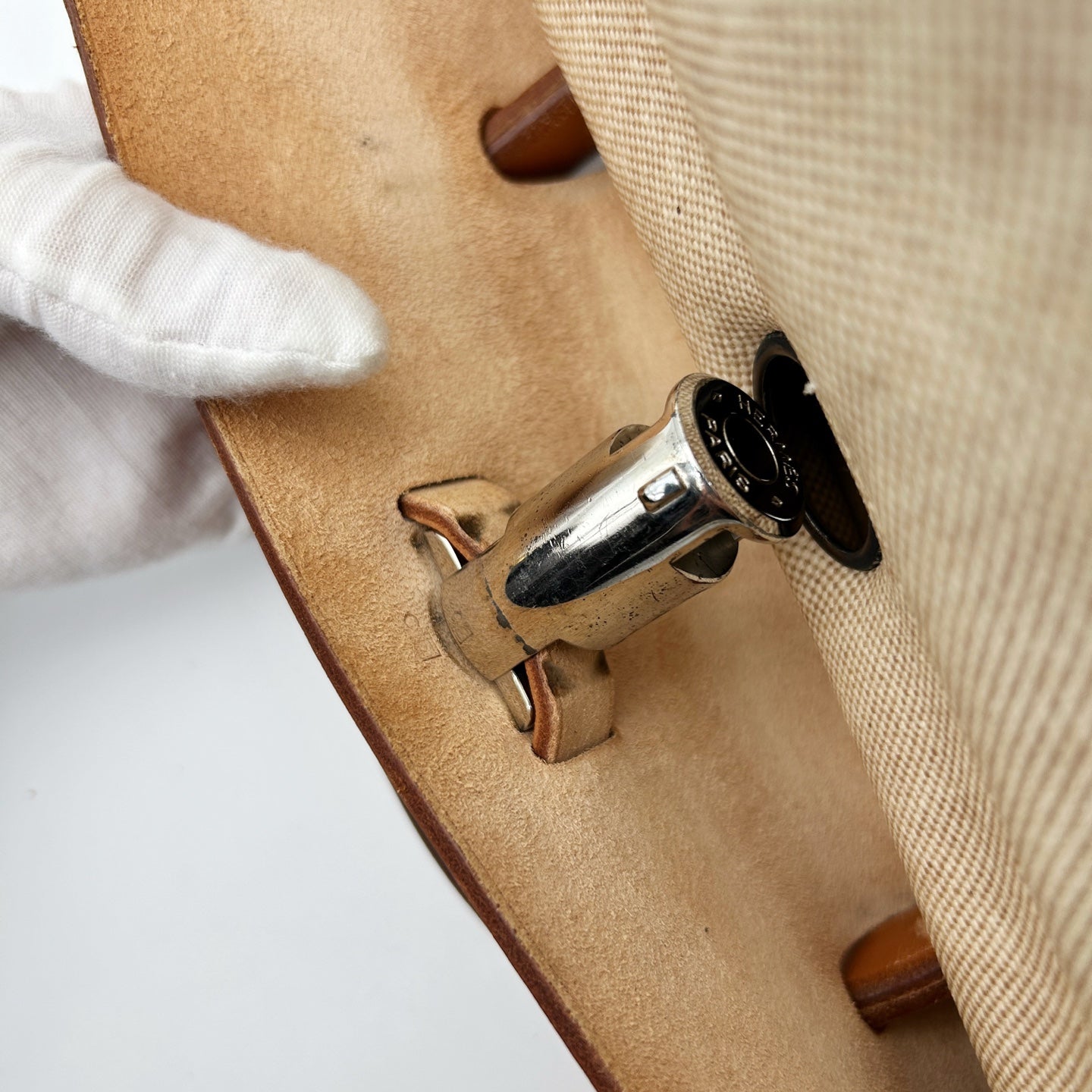 Hermès Herbag PM Beige Canvas with Leather Trim 2Way Bag [Used]