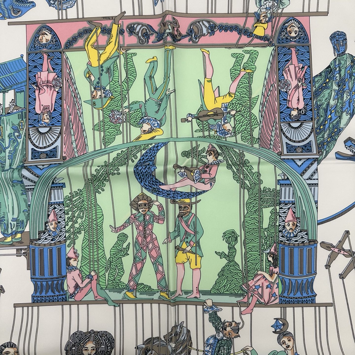 Hermès “Le Temps des Marionnettes” Silk Scarf 90 [Used]
