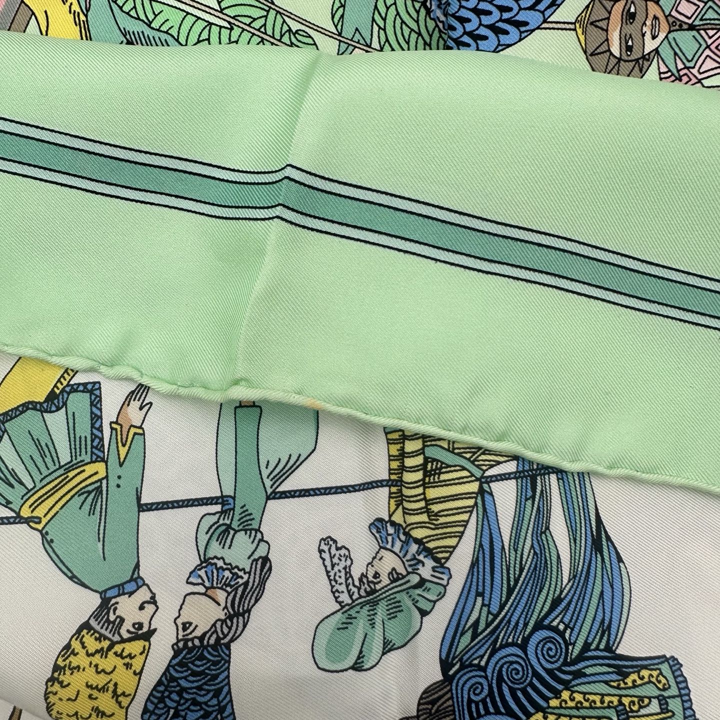 Hermès “Le Temps des Marionnettes” Silk Scarf 90 [Used]