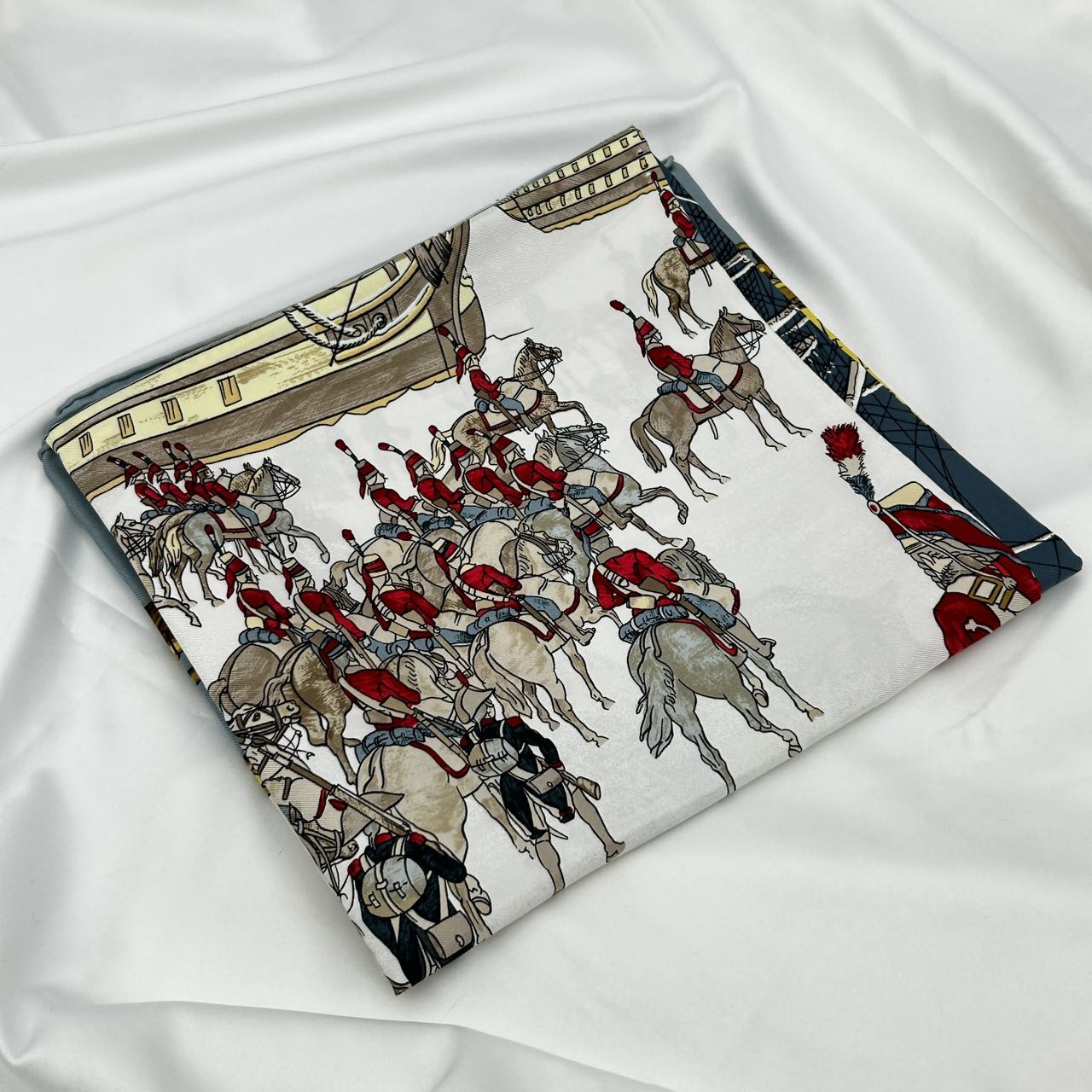 Hermès “La Marine en Galère” Silk Scarf 90 [Used]