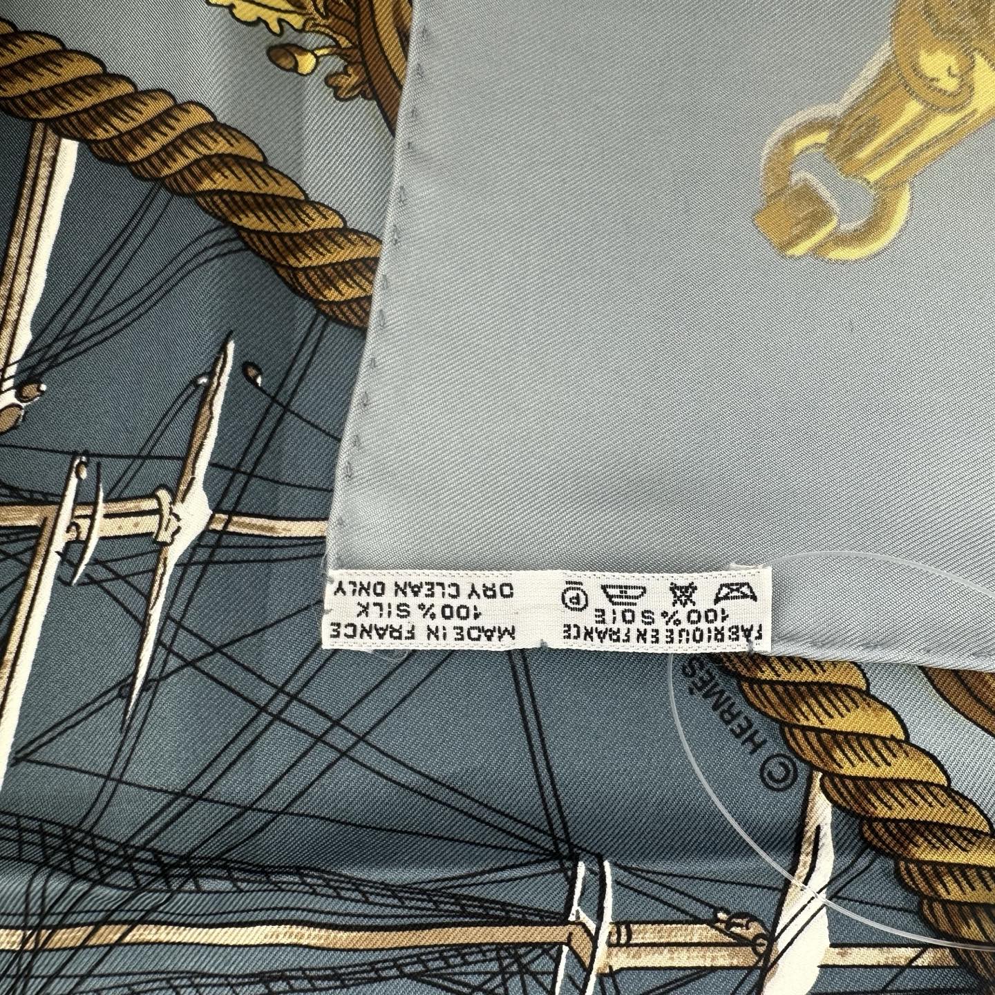 Hermès “La Marine en Galère” Silk Scarf 90 [Used]