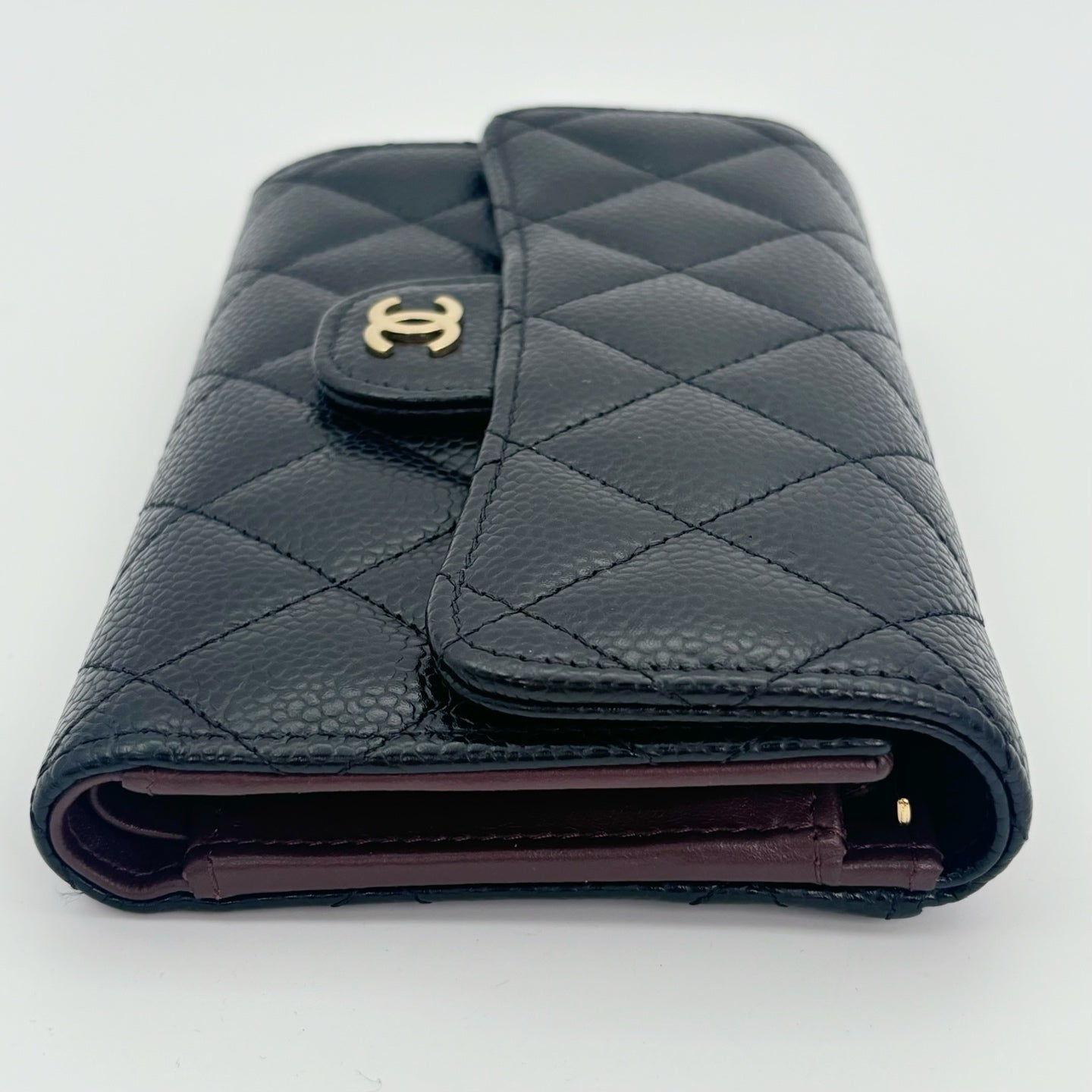 Chanel Classic Flap Black Caviar Leather Medium Wallet [Used]