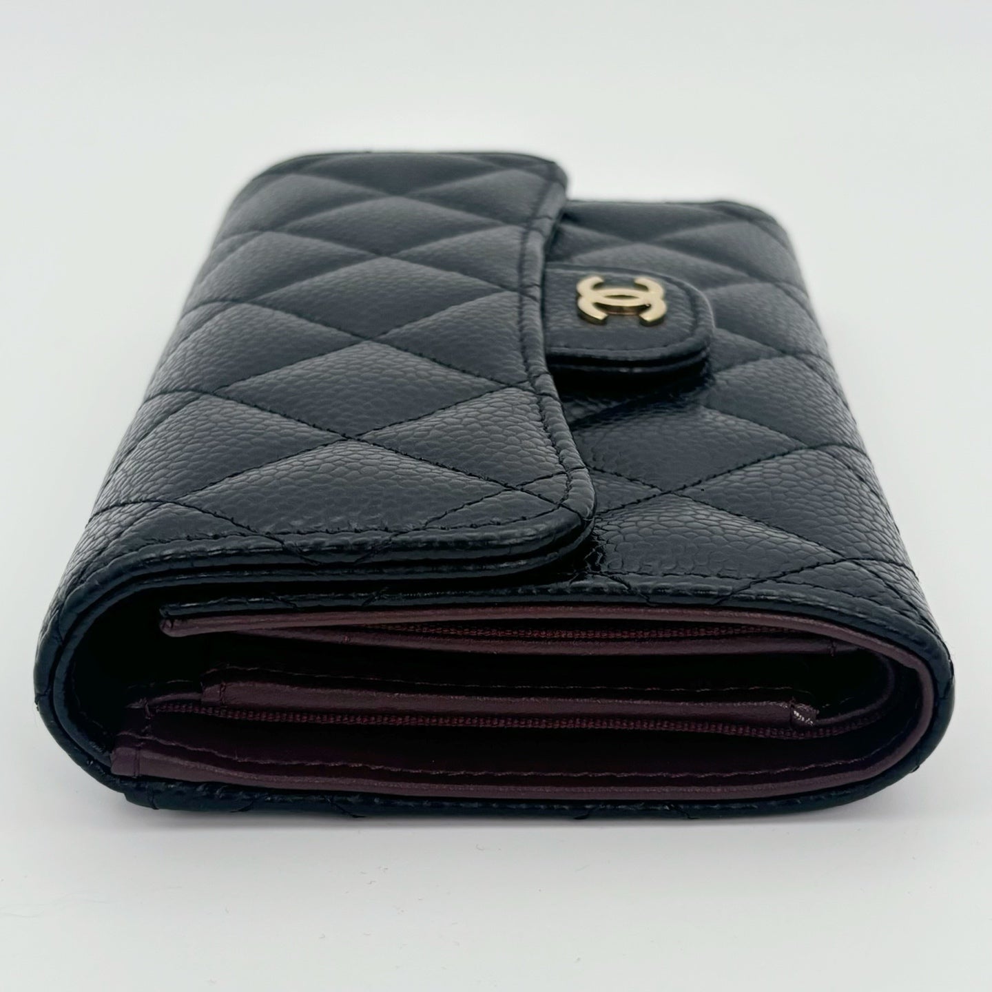Chanel Classic Flap Black Caviar Leather Medium Wallet [Used]