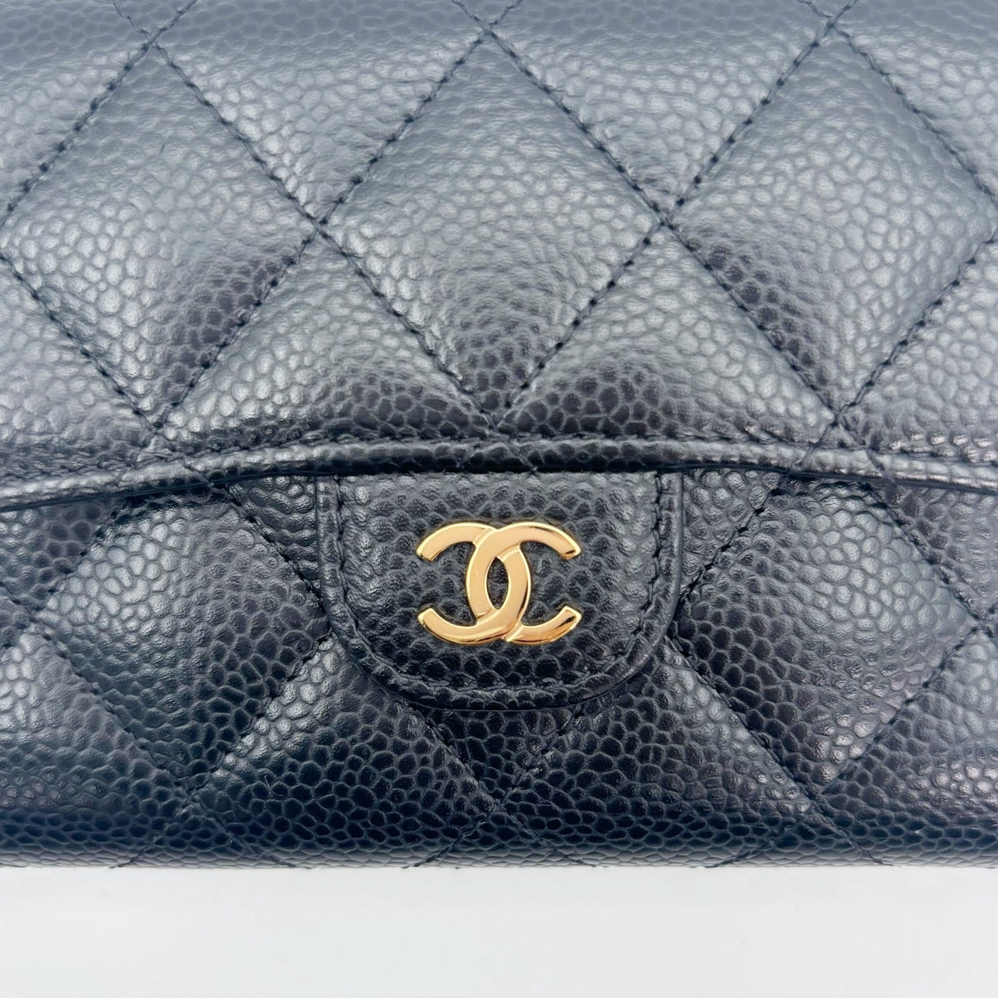 Chanel Classic Flap Black Caviar Leather Medium Wallet [Used]
