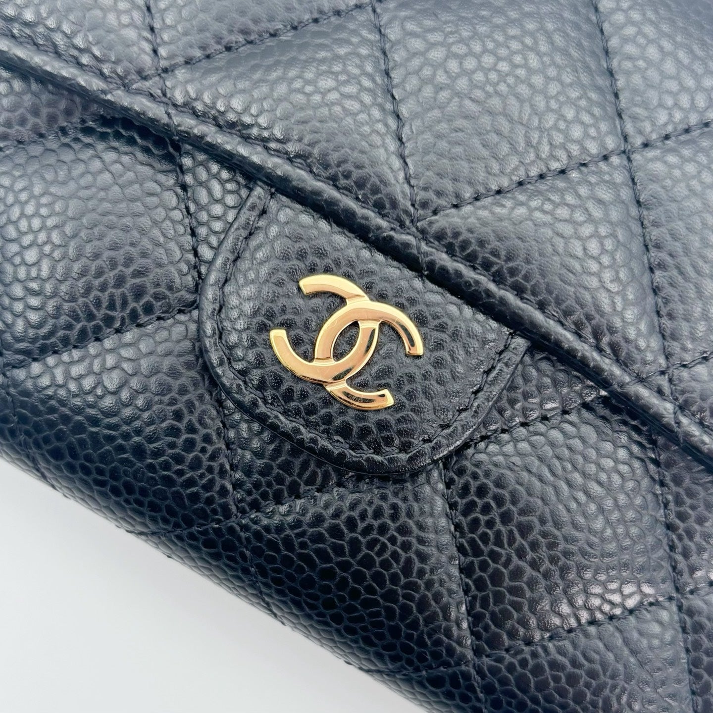 Chanel Classic Flap Black Caviar Leather Medium Wallet [Used]