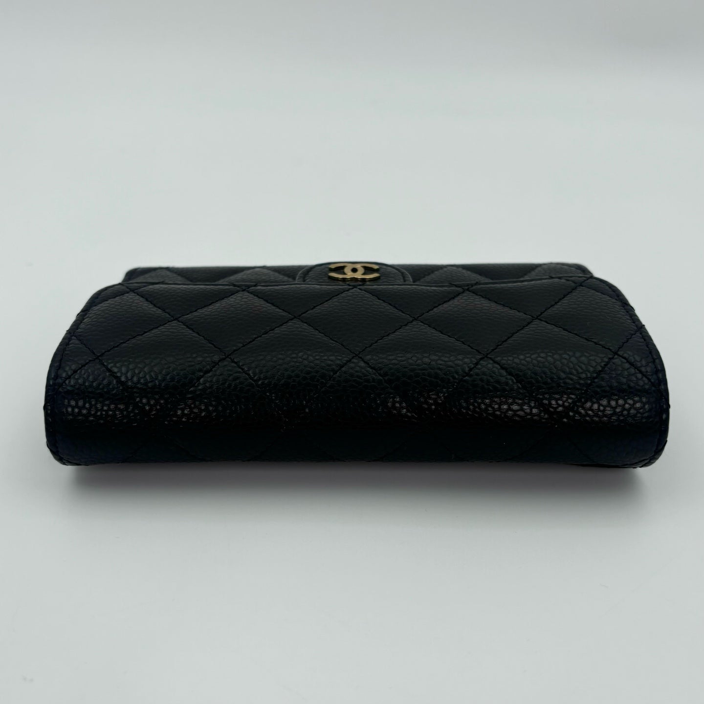 Chanel Classic Flap Black Caviar Leather Medium Wallet [Used]