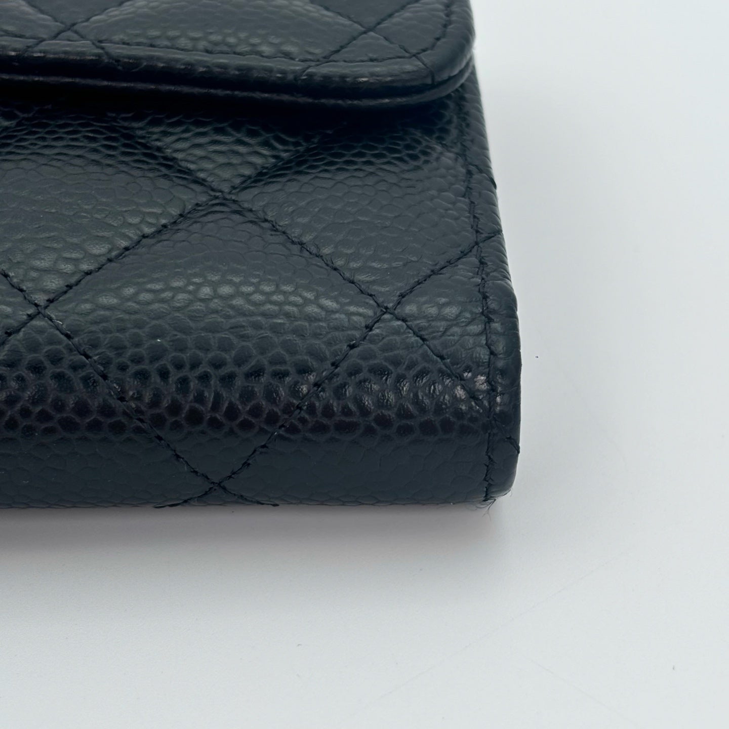Chanel Classic Flap Black Caviar Leather Medium Wallet [Used]