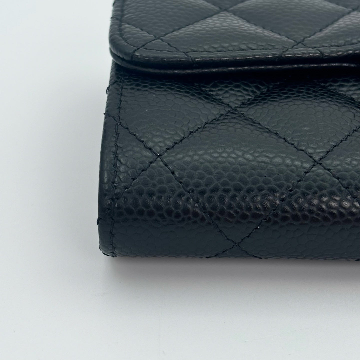 Chanel Classic Flap Black Caviar Leather Medium Wallet [Used]