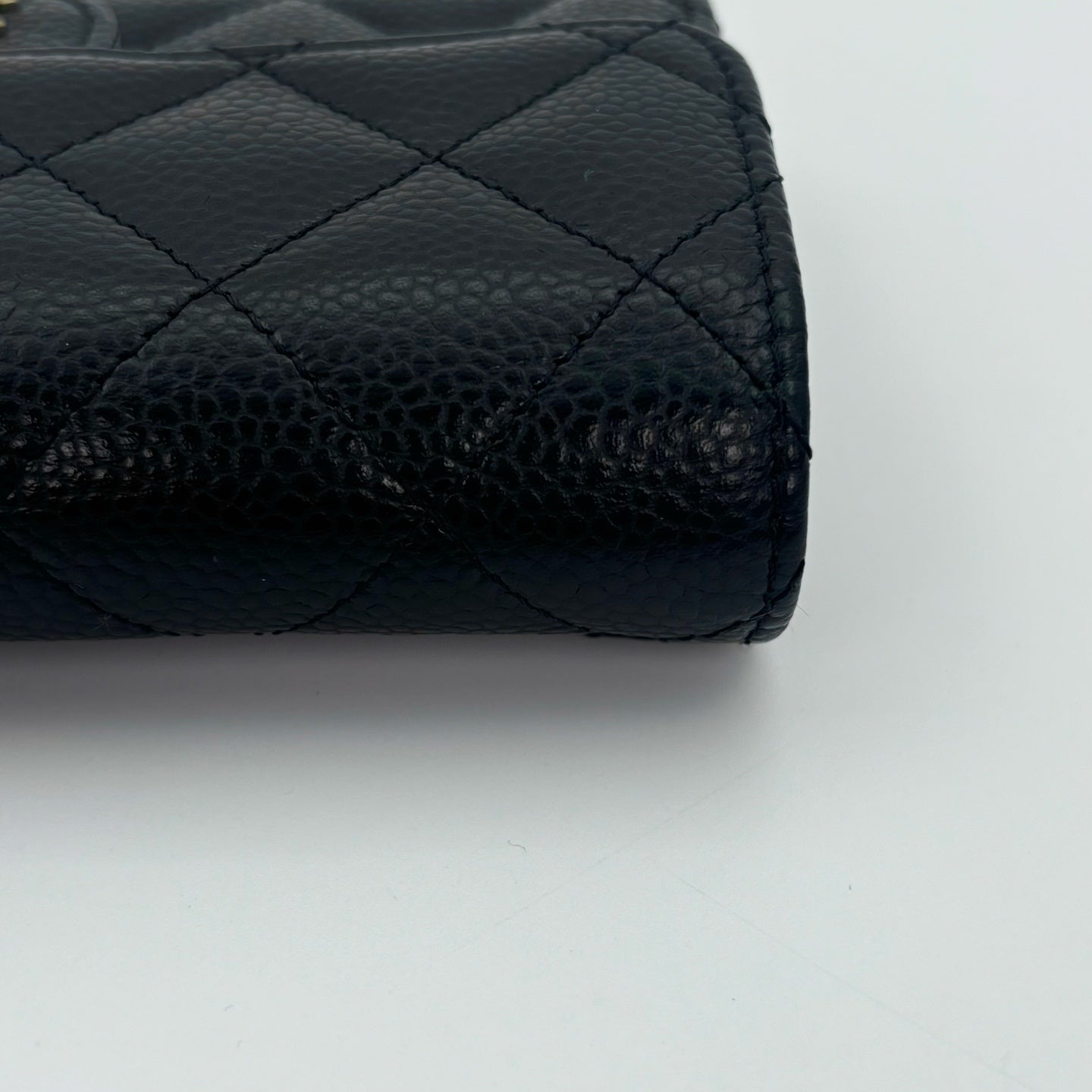 Chanel Classic Flap Black Caviar Leather Medium Wallet [Used]