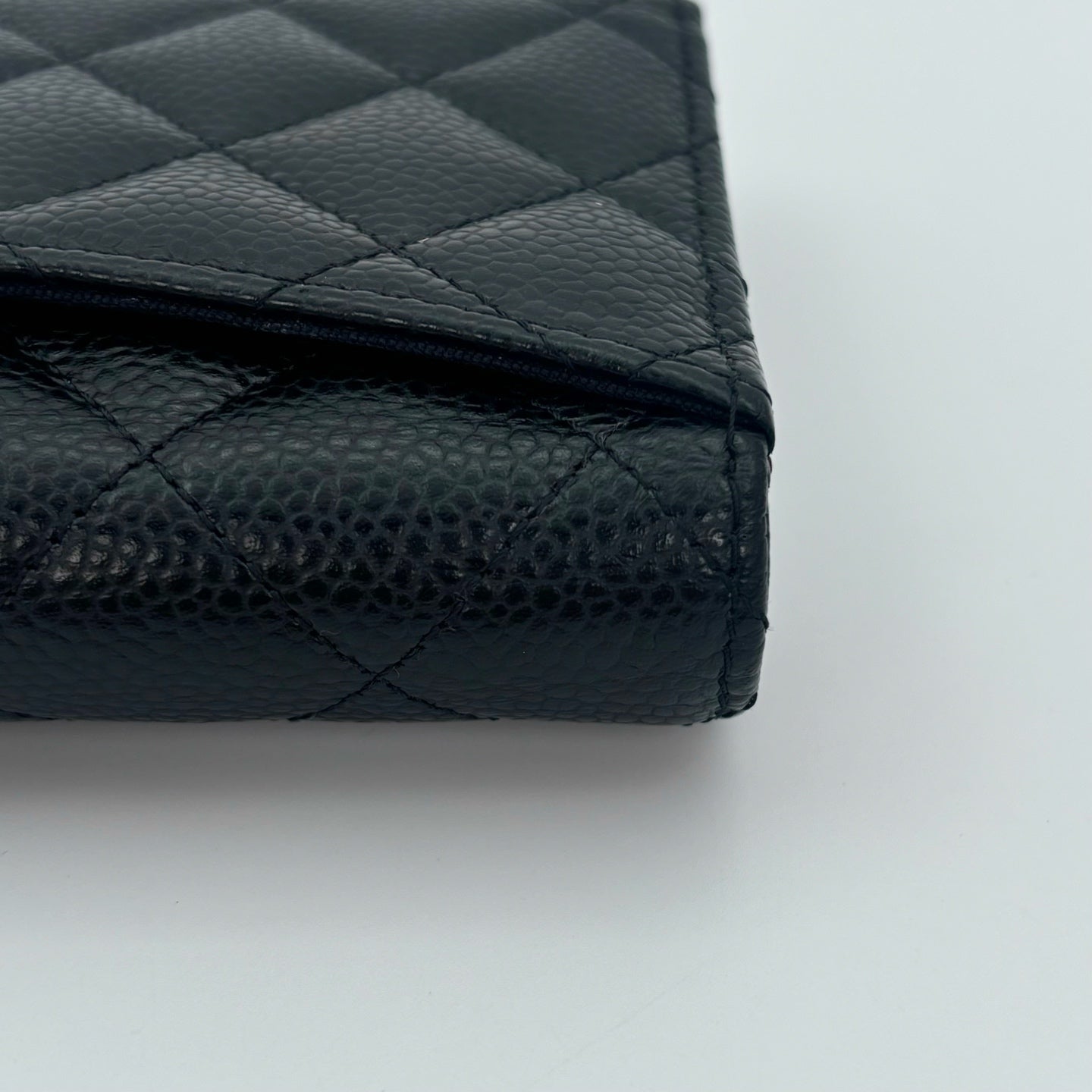 Chanel Classic Flap Black Caviar Leather Medium Wallet [Used]