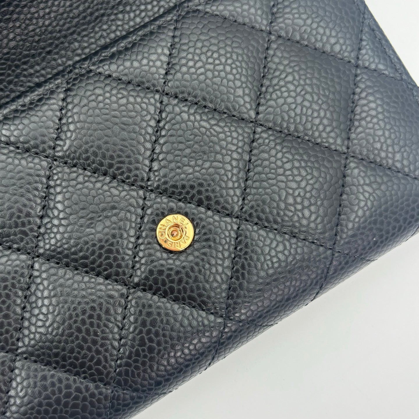 Chanel Classic Flap Black Caviar Leather Medium Wallet [Used]