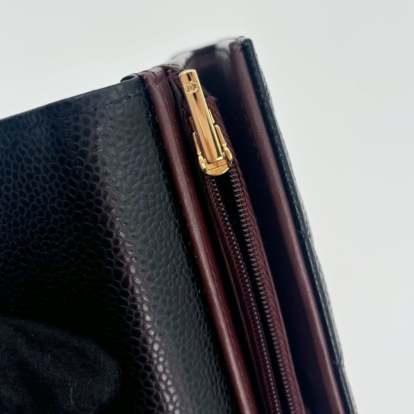 Chanel Classic Flap Black Caviar Leather Medium Wallet [Used]