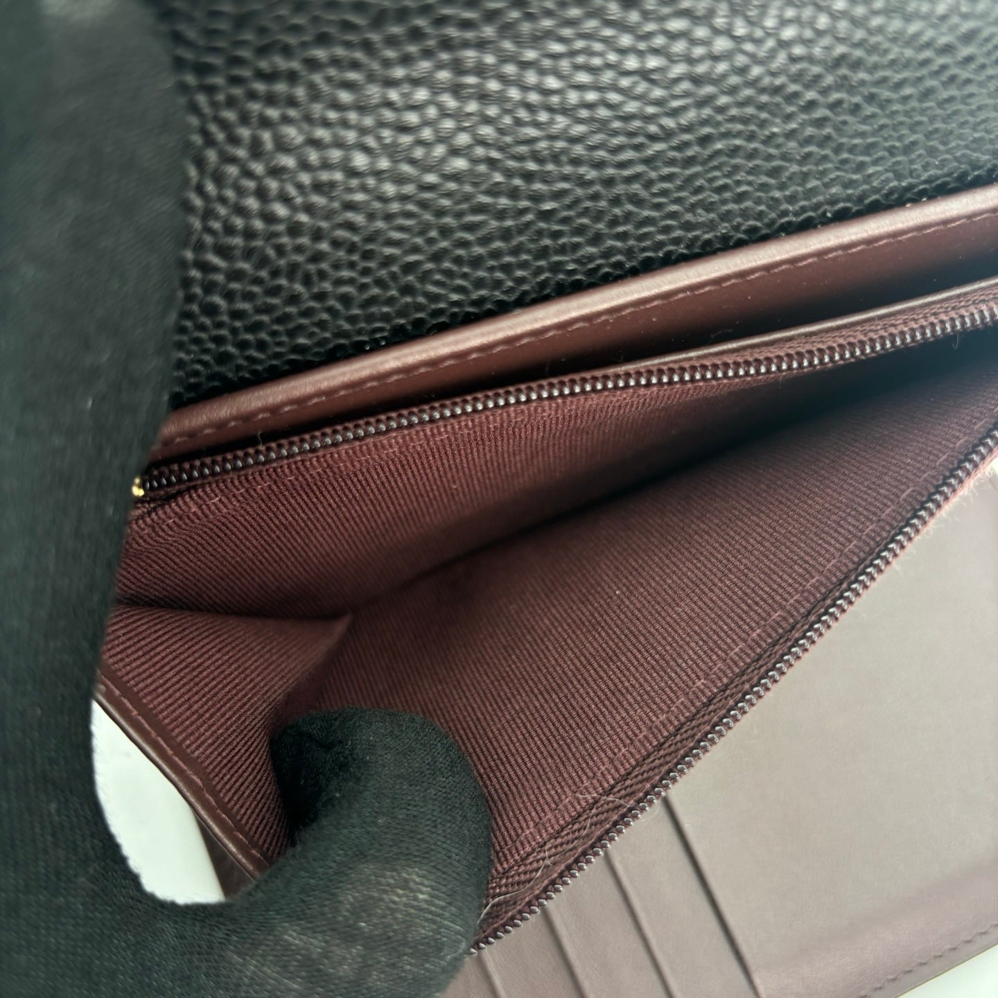 Chanel Classic Flap Black Caviar Leather Medium Wallet [Used]