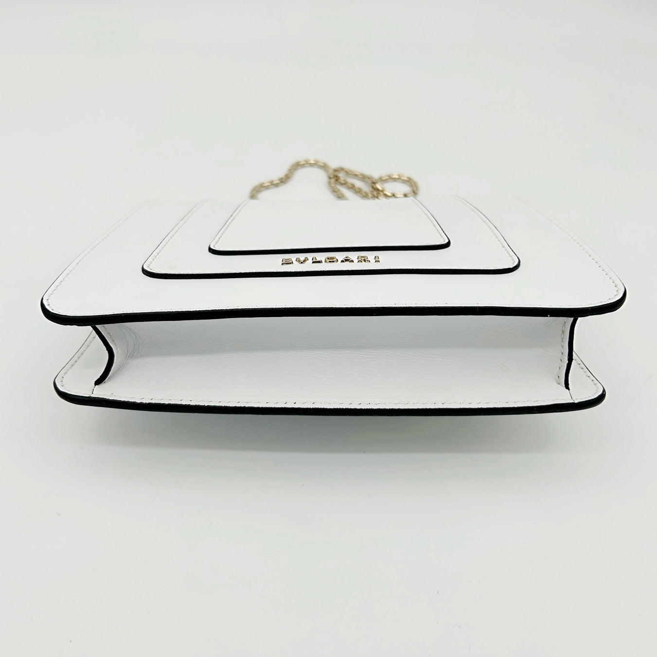 Bvlgari White Serpenti Forever Enamel Snakehead Flap Shoulder Bag [Used]