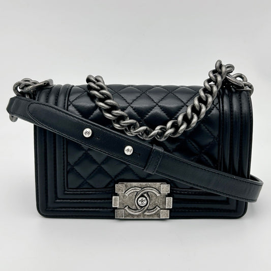 Chanel Black Leboy Small Lambskin Flap Chain Shoulder Bag [Used]