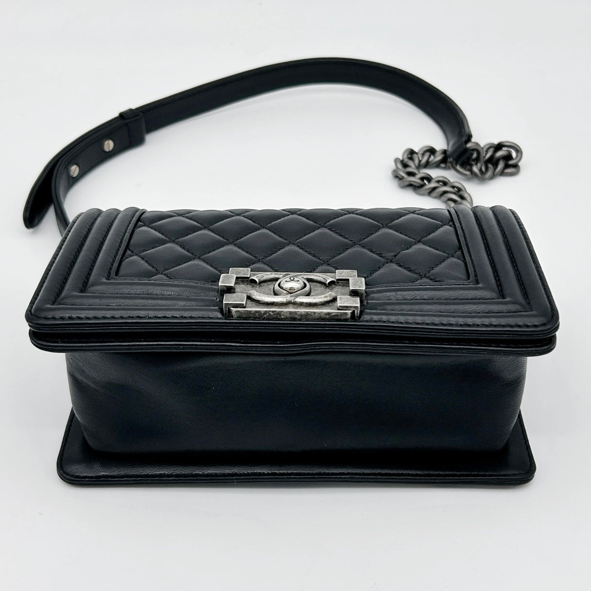 Chanel Black Leboy Small Lambskin Flap Chain Shoulder Bag [Used]
