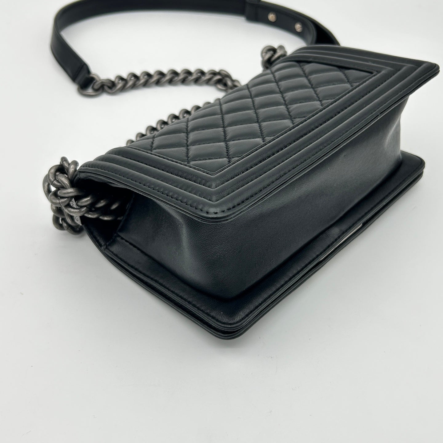 Chanel Black Leboy Small Lambskin Flap Chain Shoulder Bag [Used]
