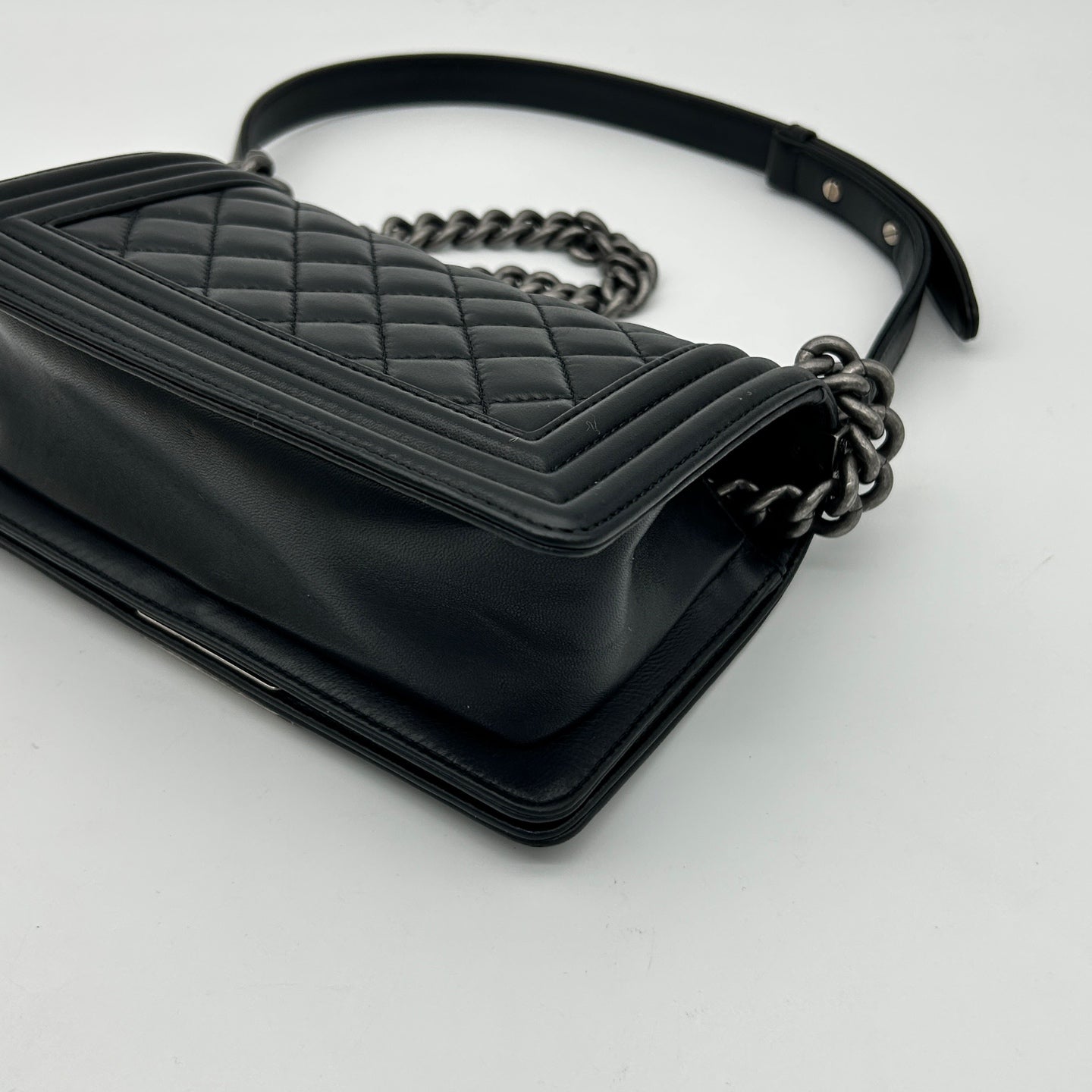 Chanel Black Leboy Small Lambskin Flap Chain Shoulder Bag [Used]
