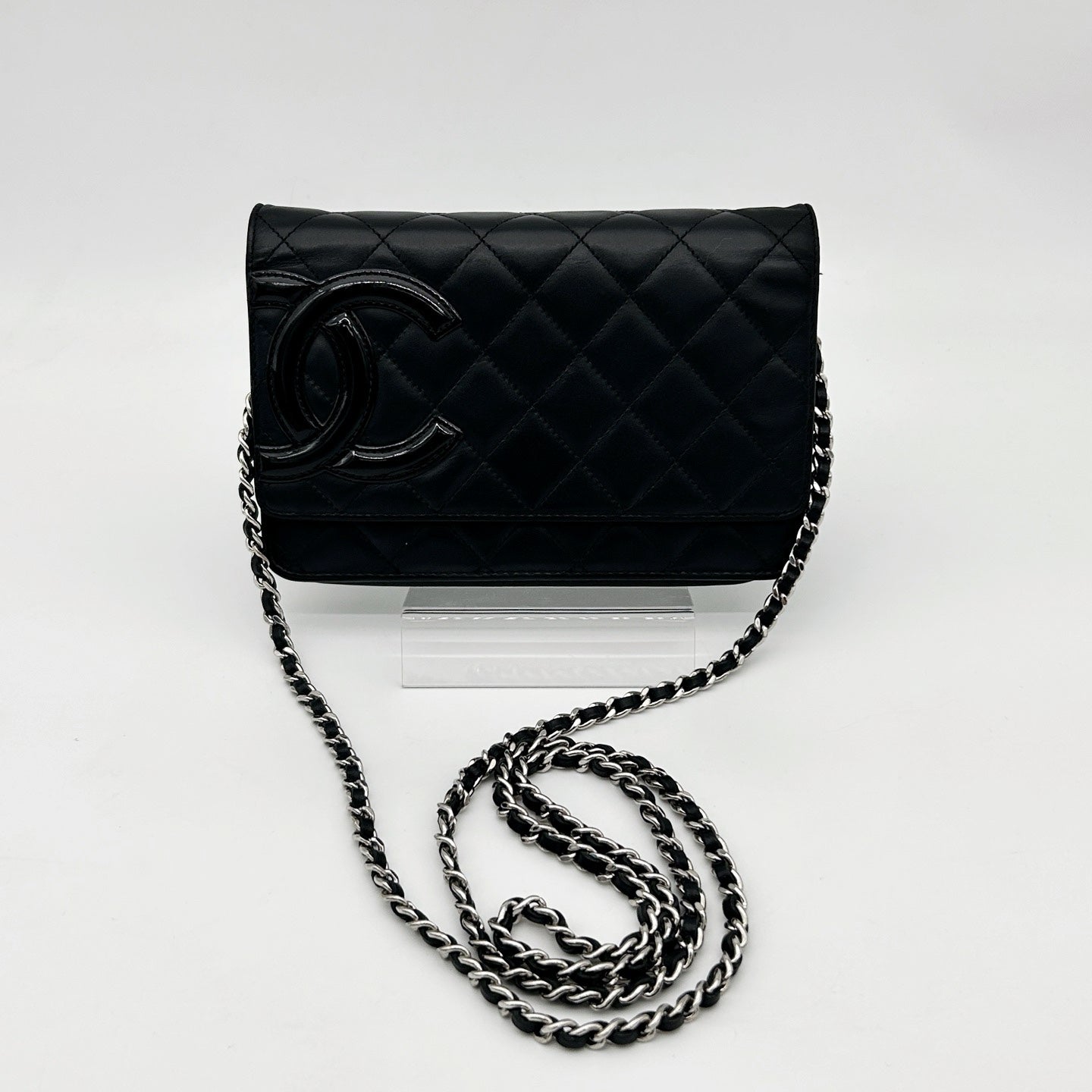 Chanel Black Cambon Quilted WOC Chain Wallet Bag [Used]