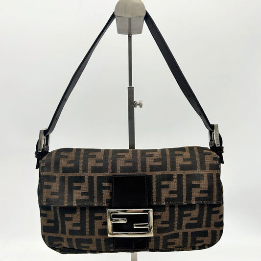 Fendi Brown Zucca Canvas Baguette Shoulder Bag [Used]