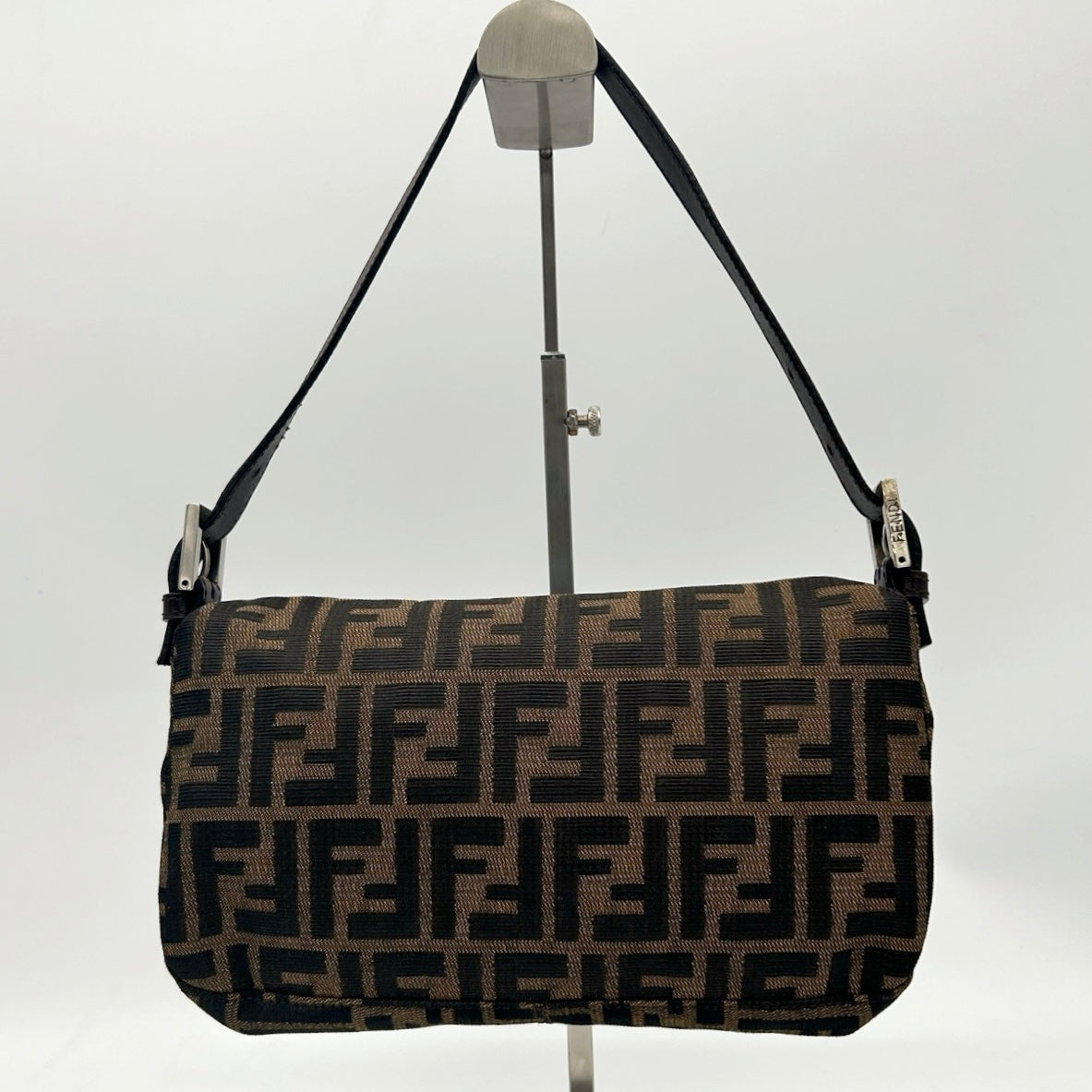 Fendi Brown Zucca Canvas Baguette Shoulder Bag [Used]