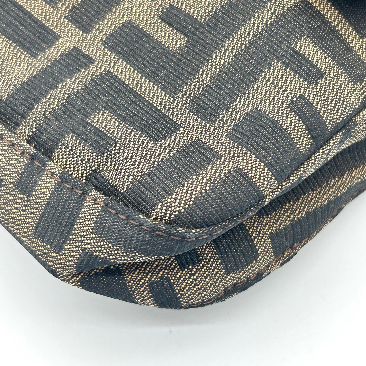 Fendi Brown Zucca Canvas Baguette Shoulder Bag [Used]
