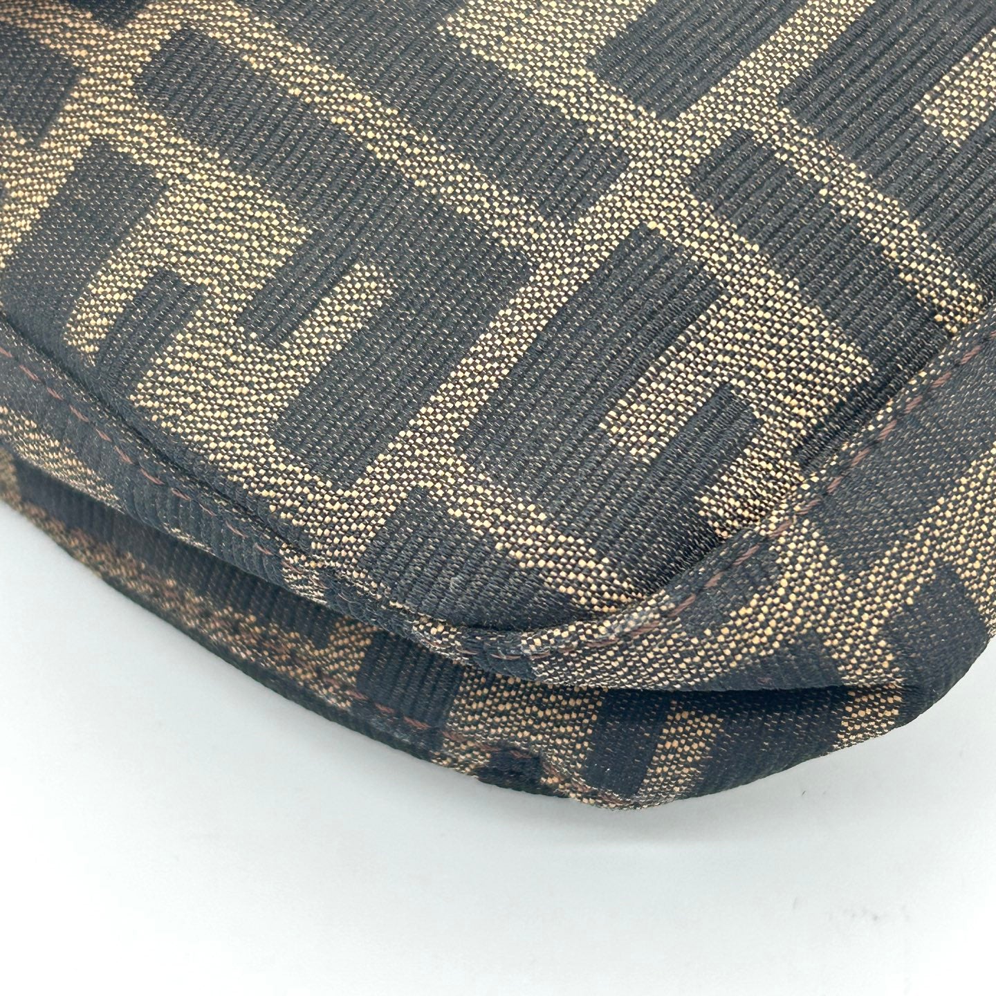Fendi Brown Zucca Canvas Baguette Shoulder Bag [Used]