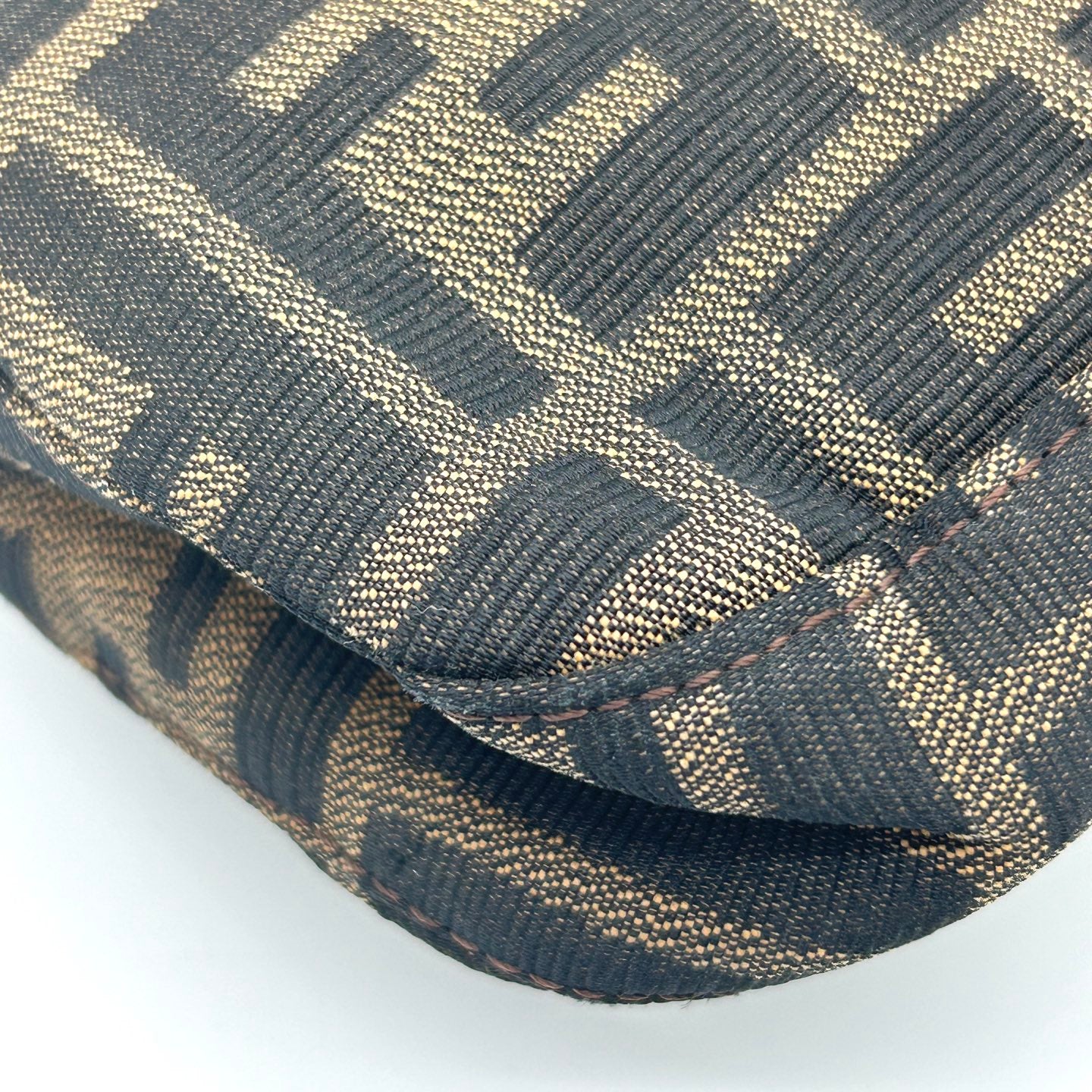 Fendi Brown Zucca Canvas Baguette Shoulder Bag [Used]